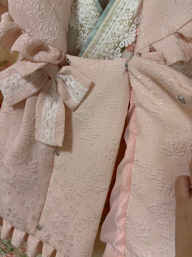 七五三　キャサリンコテージ　着物　桜色×ホワイト　100サイズ