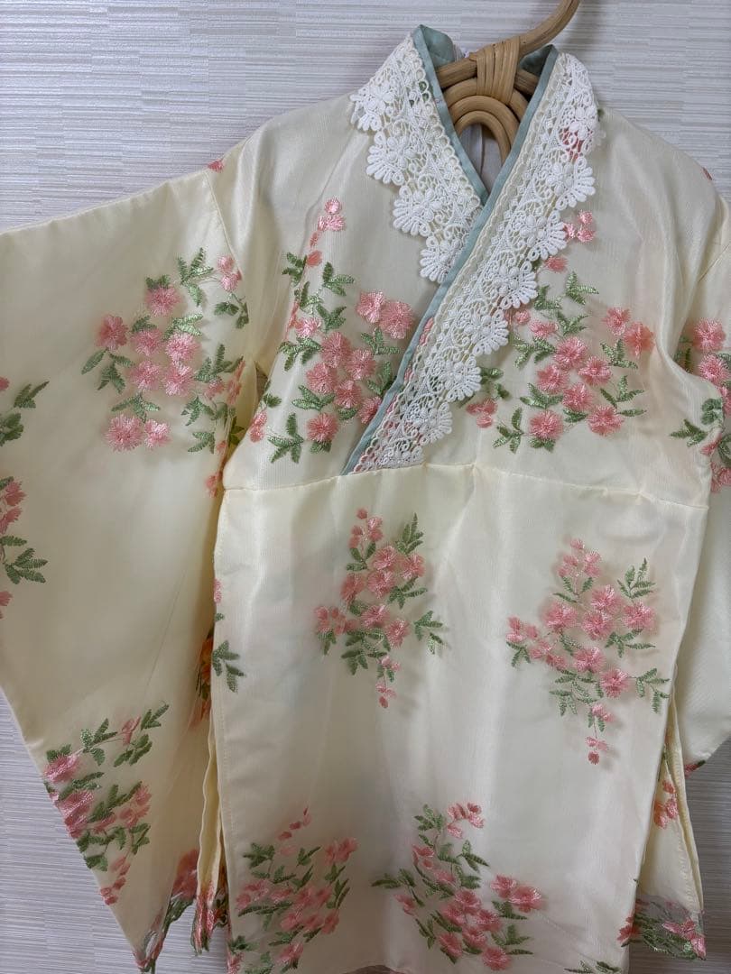 七五三　キャサリンコテージ　着物　桜色×ホワイト　100サイズ