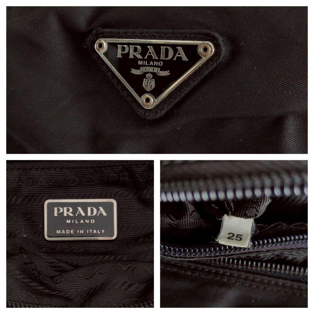 良品 プラダ ナイロン レザー ショルダーバッグ 鞄 黒 レディース メンズ