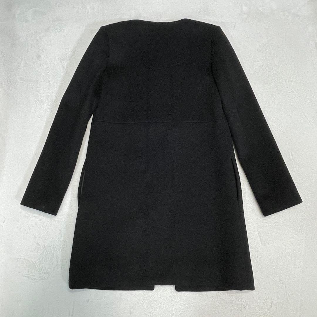 YOKO CHAN ヨーコチャン ノーカラーコート 黒 36 ウール