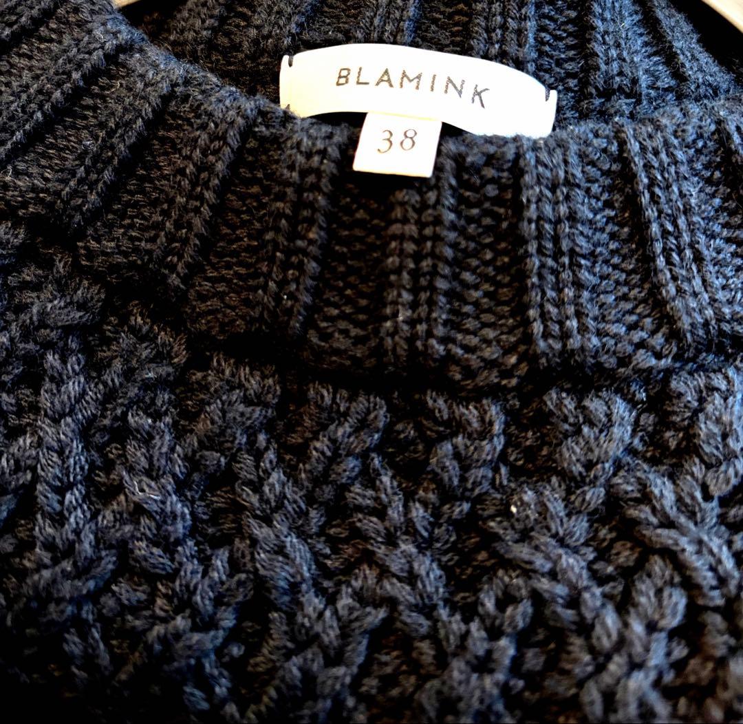 美品BLAMINK ブラミンクノースリーブ カシミヤニットベスト 38