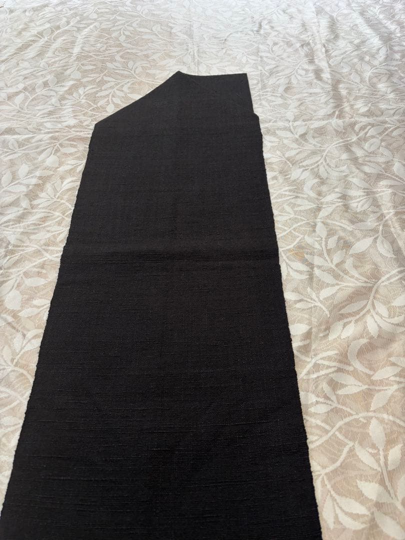 帯屋捨松　可愛い花柄刺繍 名古屋帯 黒地　 松場仕立て