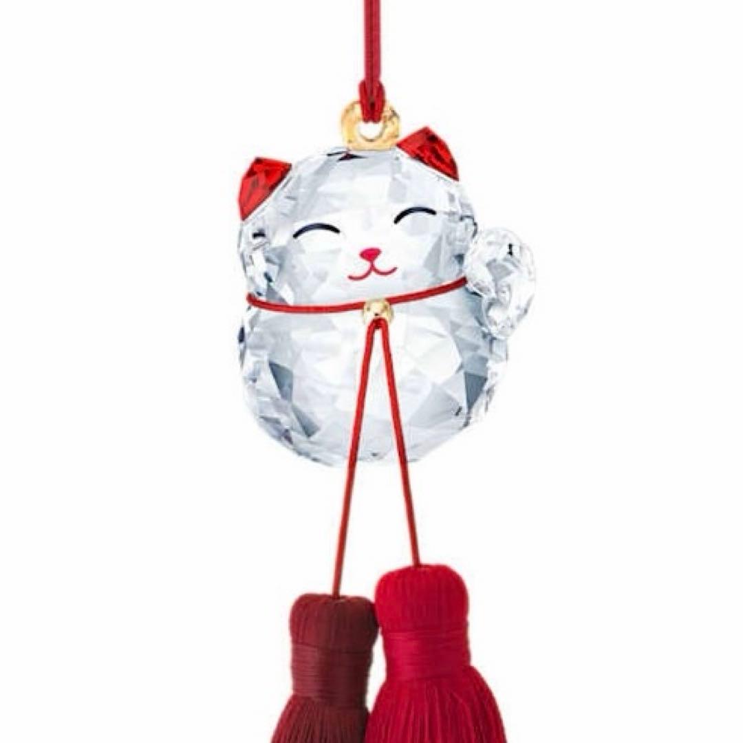 ★縁起物★ スワロフスキー　猫　招き猫　招福　オーナメント