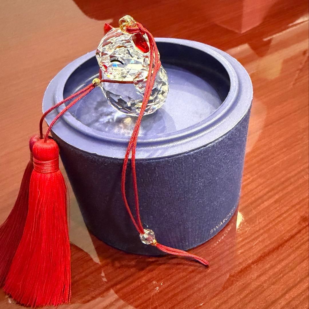 ★縁起物★ スワロフスキー　猫　招き猫　招福　オーナメント