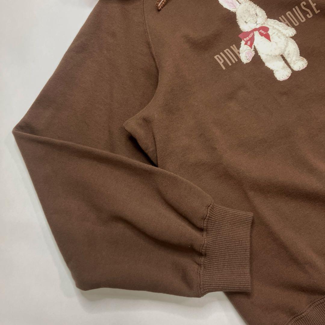 【新品未使用】ピンクハウス ブラウン うさちゃんプリント パーカー/2025年