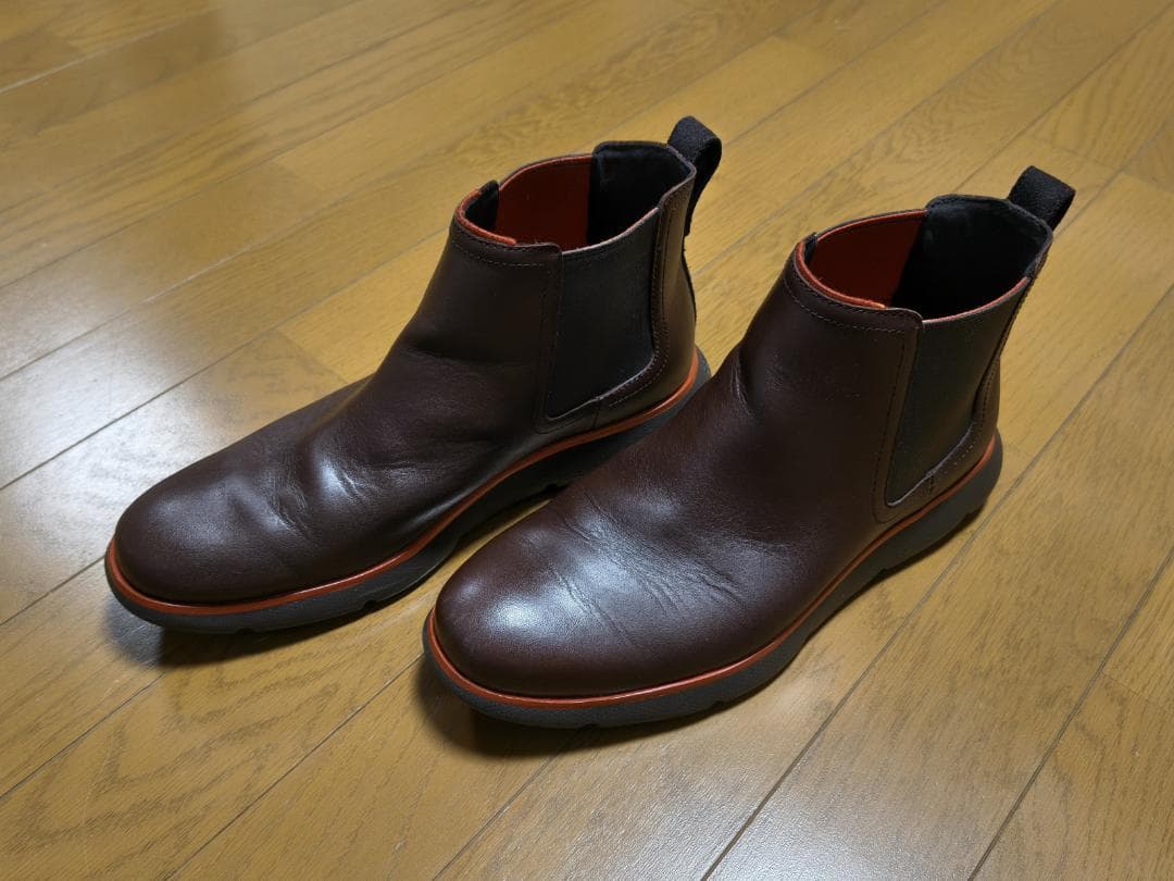 Cole Haan ダークブラウン 防水サイドゴアブーツ オレンジトリム　9.5