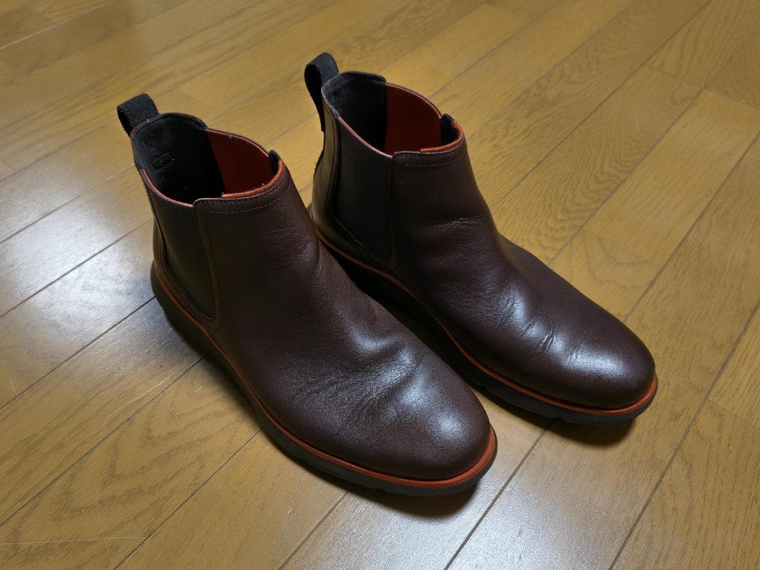 Cole Haan ダークブラウン 防水サイドゴアブーツ オレンジトリム　9.5