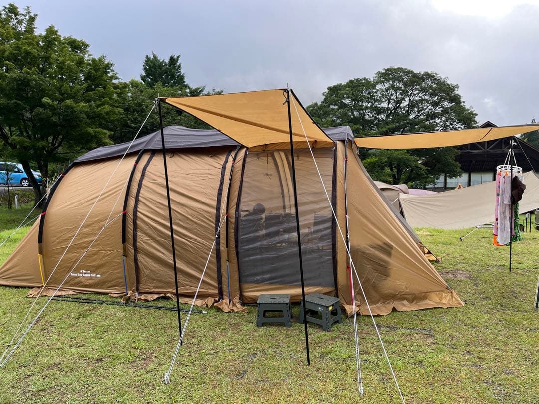 美品　テントファクトリー　フォーシーズントンネル2ルームテントL ベージュ