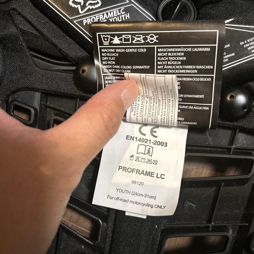 キッズ用　Fox 胸部プロテクター & evs肘、膝プロテクター セット