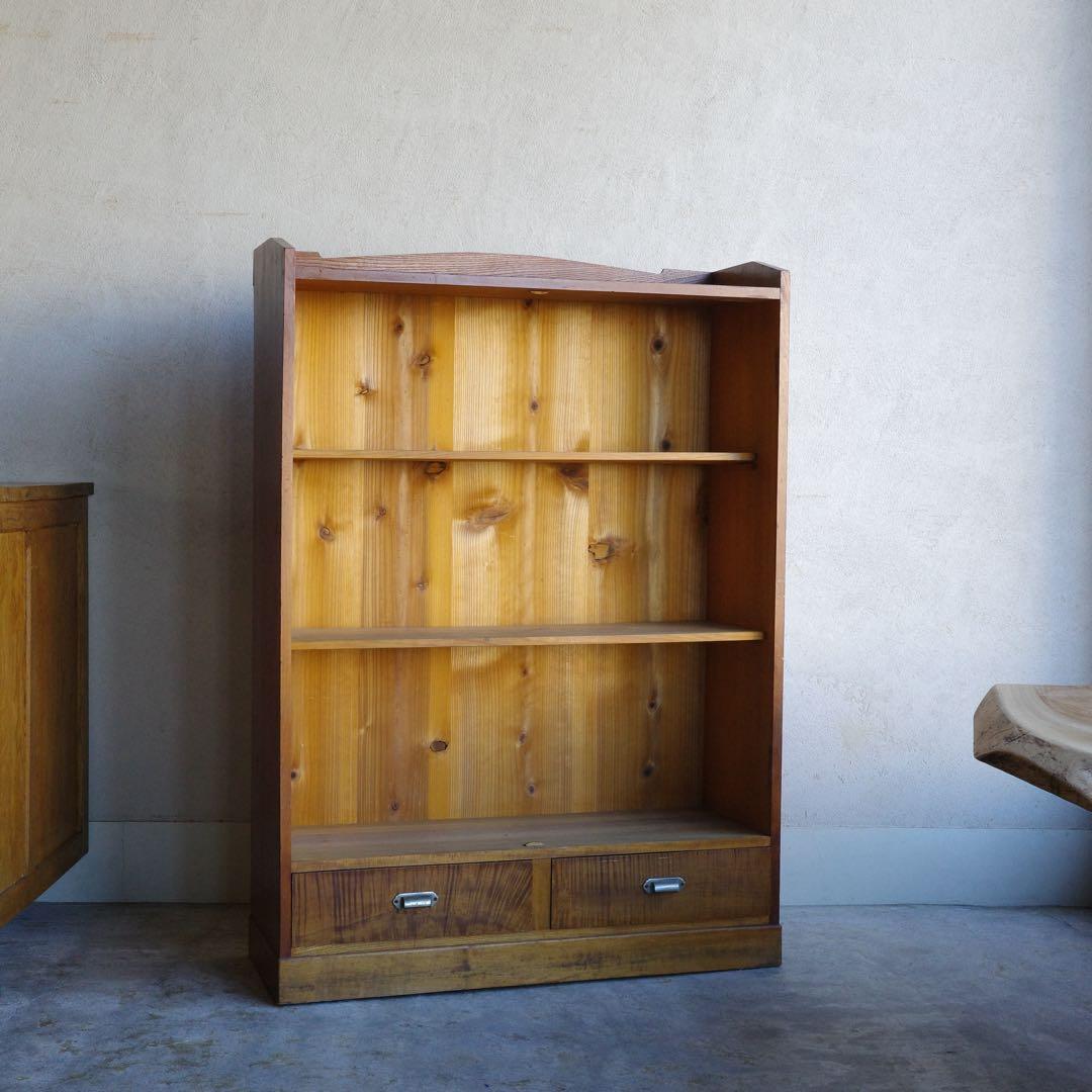 古いレトロな棚　本棚　収納棚　オープンラック