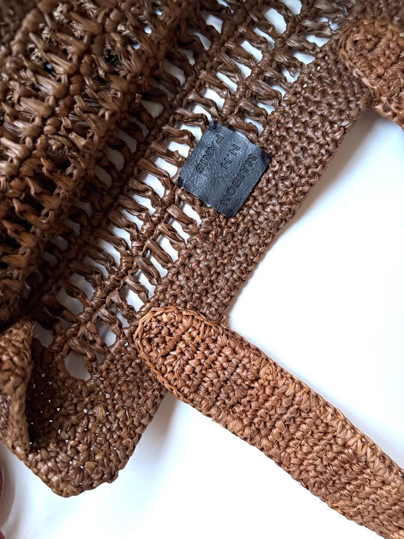 MAISON N.H PARIS【美品】ANNA タッセル付き ラフィアバッグ