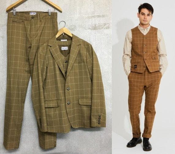 ローター 美品 ウィンドウペン スリーピース チェック スーツ セットアップ