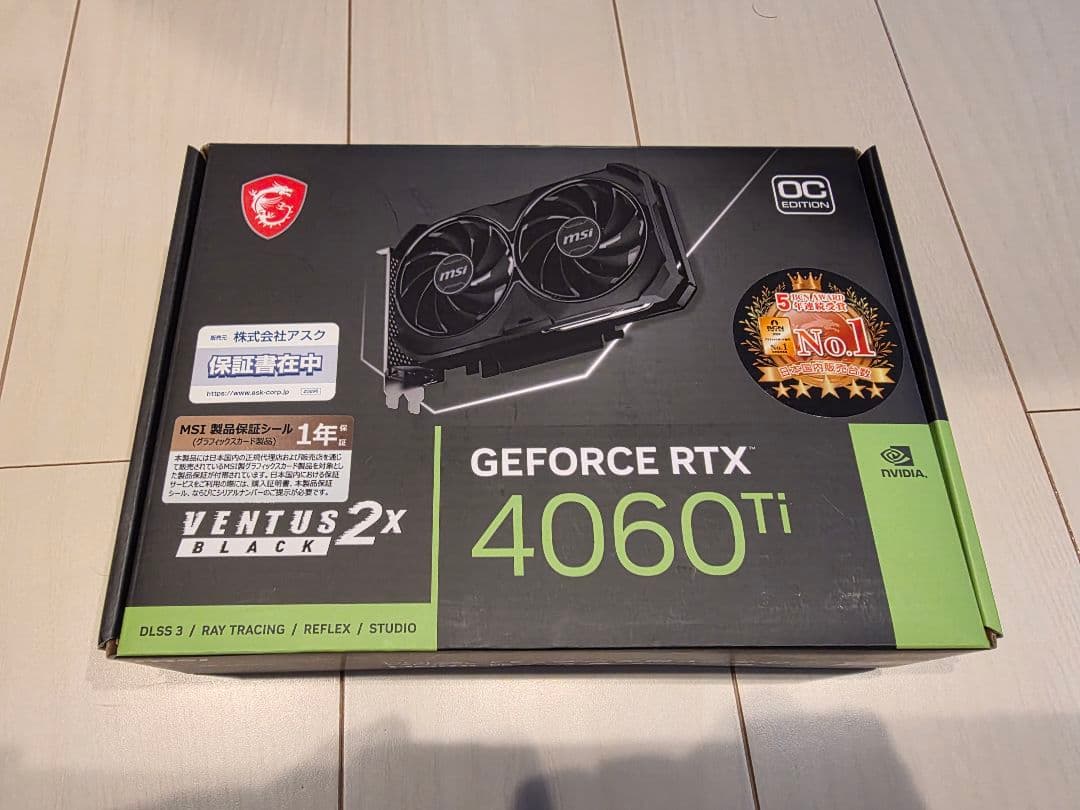 グラフィックボード・グラボ・ビデオカード MSI GeForce RTX 4060 Ti 16GB