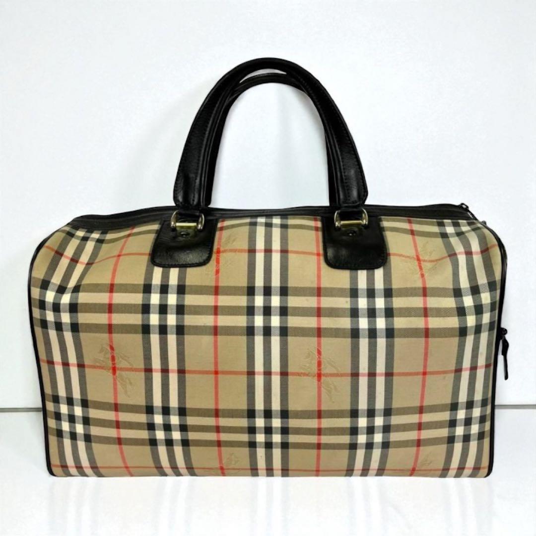 お値下げ✨️訳あり✨️バーバリー大容量ボストンバッグ　ノバチェック シャドーホース