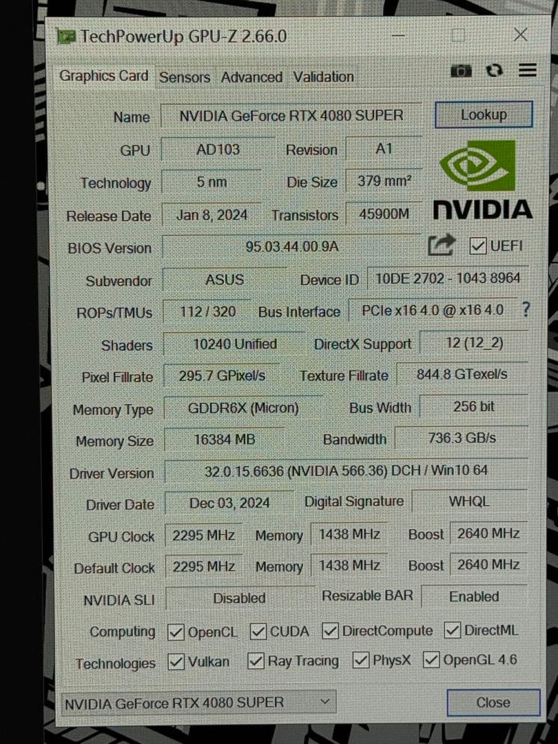 グラフィックボード・グラボ・ビデオカード ASUS ROG STRIX RTX 4080 SUPER 16GB