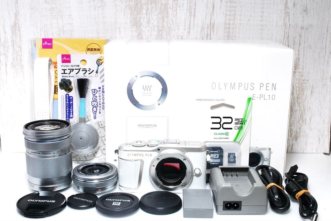 ❤️美品❤️箱付❤️ショット数僅か❤️ OLYMPUS E-PL10 ダブルレンズ