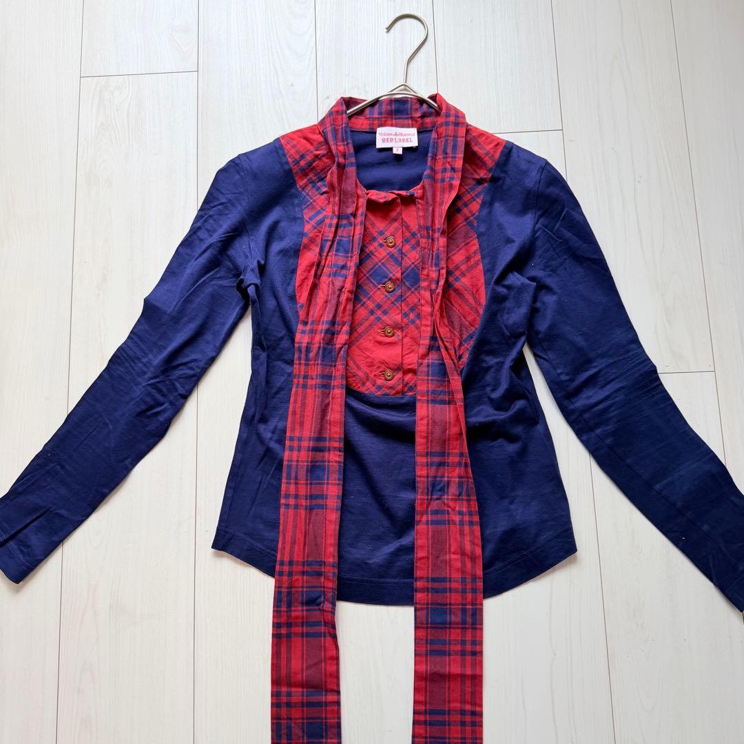 希少✨ ヴィヴィアンウエストウッド　ボウタイカットソー タータンチェック　オーブ