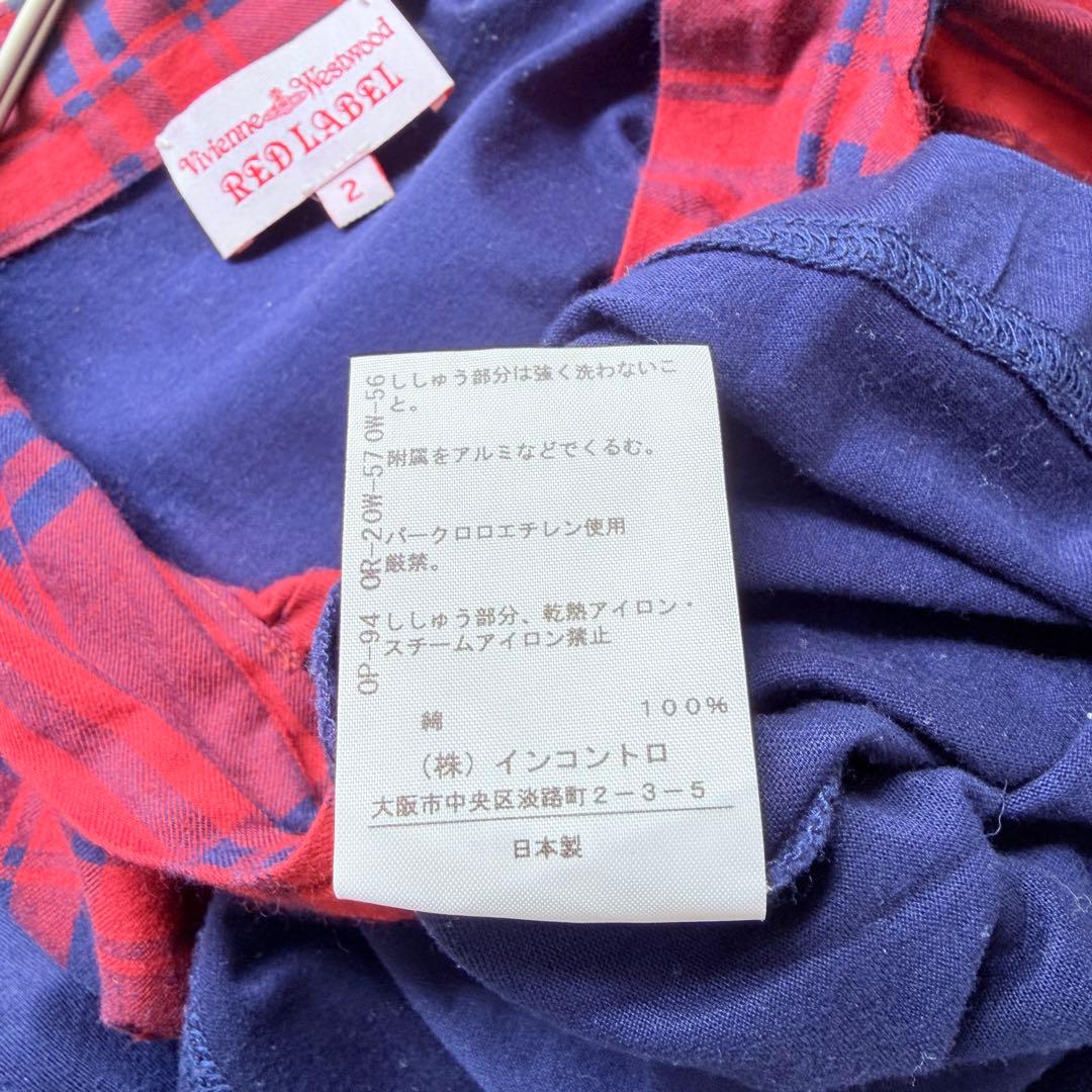 希少✨ ヴィヴィアンウエストウッド　ボウタイカットソー タータンチェック　オーブ