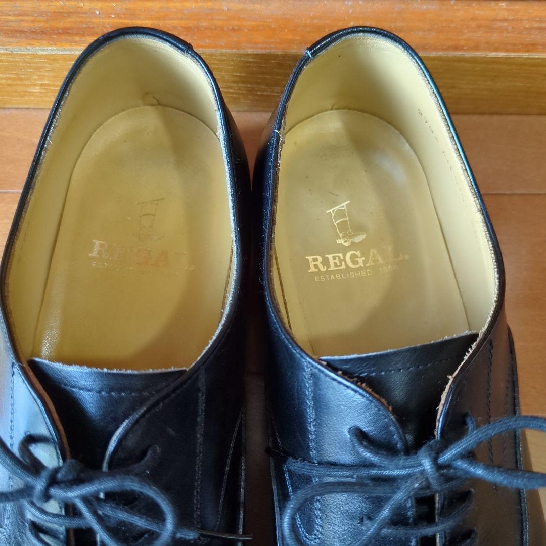 REGAL ブラックレザー キャップトゥ ドレスシューズ フォーマル25.5EE