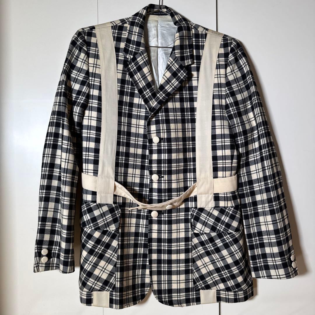 希少　1970s 英国製 ヴィンテージ チェック ウール テーラード　ユーロ