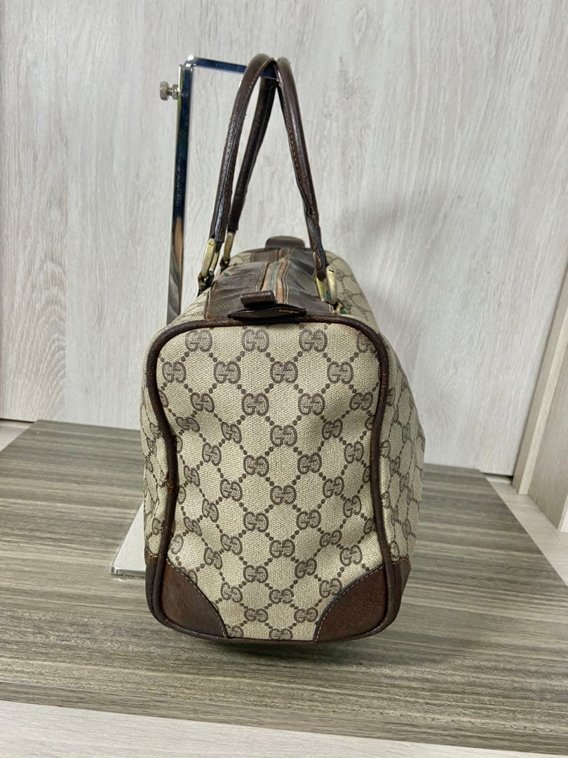 GUCCI ボストンバッグ　シェリーライン　GG スプリーム　PVC レザー