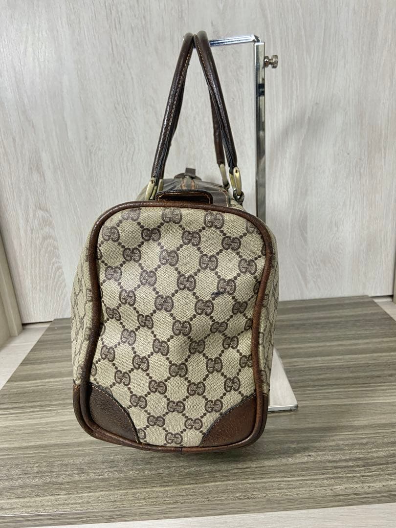 GUCCI ボストンバッグ　シェリーライン　GG スプリーム　PVC レザー