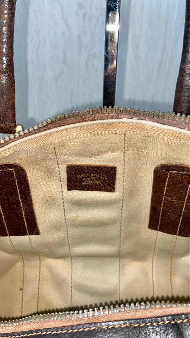 GUCCI ボストンバッグ　シェリーライン　GG スプリーム　PVC レザー