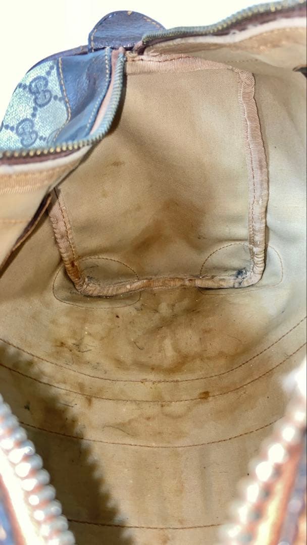 GUCCI ボストンバッグ　シェリーライン　GG スプリーム　PVC レザー