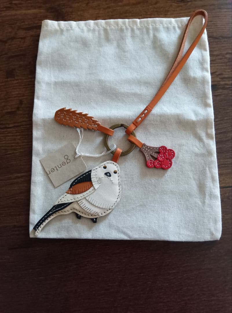 【追記あり】genten ゲンテン チャーム レザー キーホルダー シマエナガ