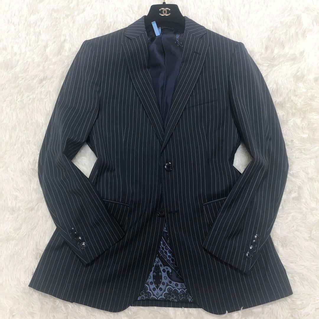 美品 ETRO スーツ セットアップ 44 ストライプ 裏地ペイズリー柄 希少
