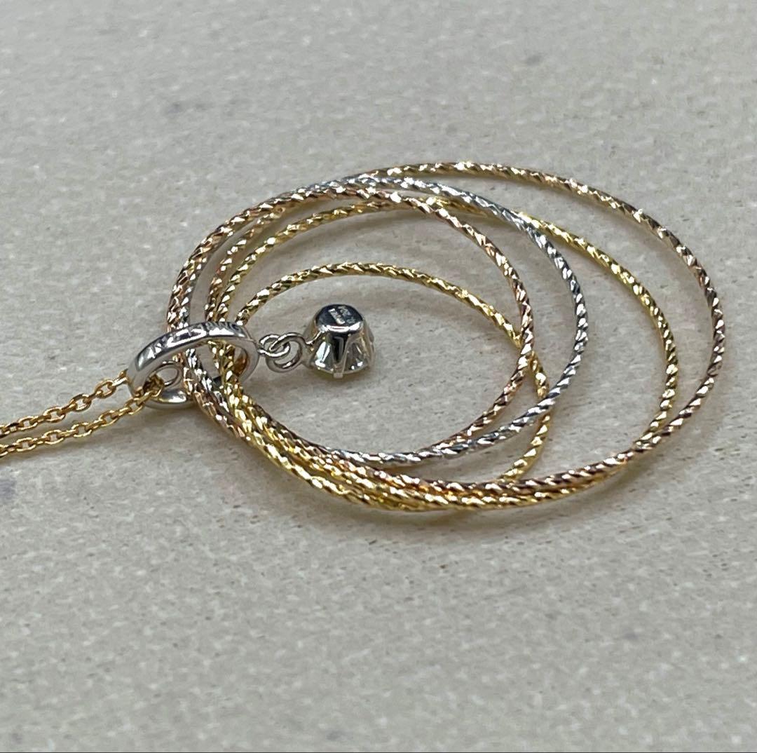 専用JA193★高級 ダイヤモンド0.204ct スリーカラー ネックレス鑑定付