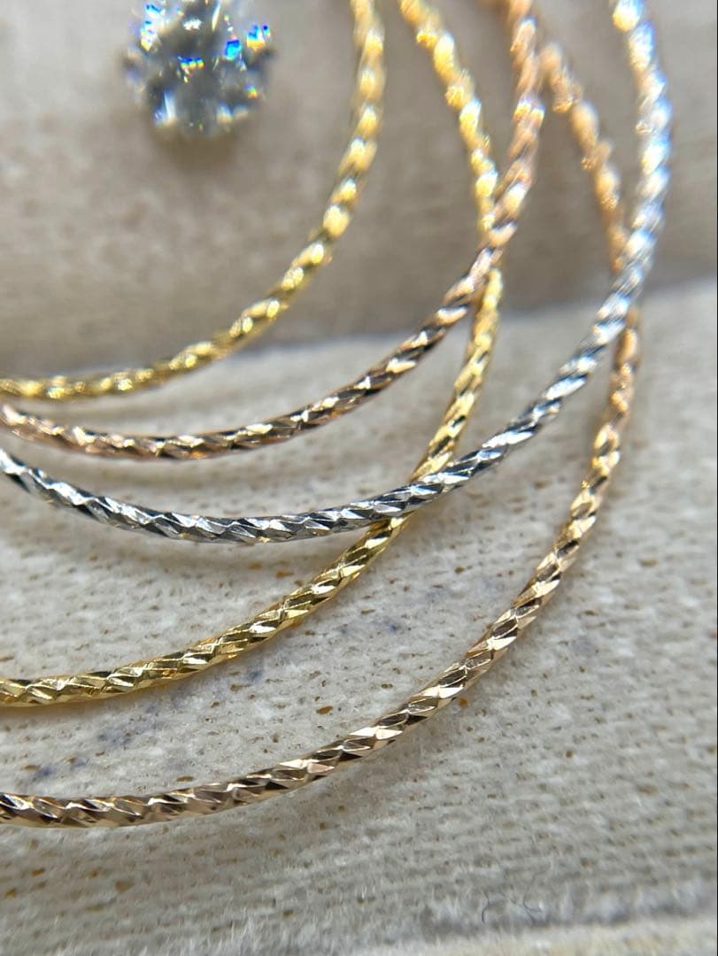 専用JA193★高級 ダイヤモンド0.204ct スリーカラー ネックレス鑑定付