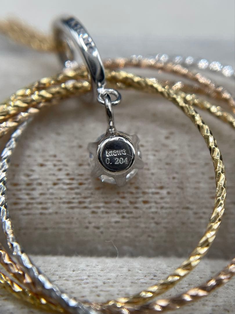 専用JA193★高級 ダイヤモンド0.204ct スリーカラー ネックレス鑑定付