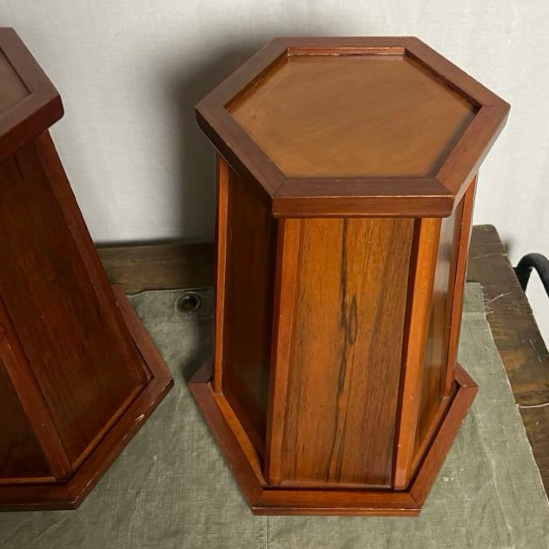 左右2点セット◾️木製 飾り台 ディスプレイ台 花台 スピーカースタンド