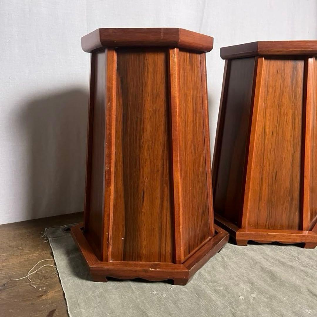 左右2点セット◾️木製 飾り台 ディスプレイ台 花台 スピーカースタンド
