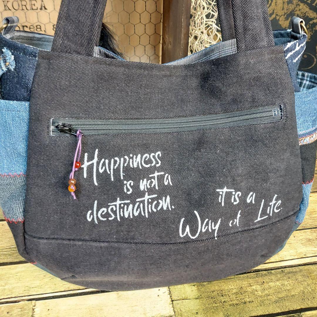 【ふはち】刺繍デニムバック　No.655　ショルダーベルト