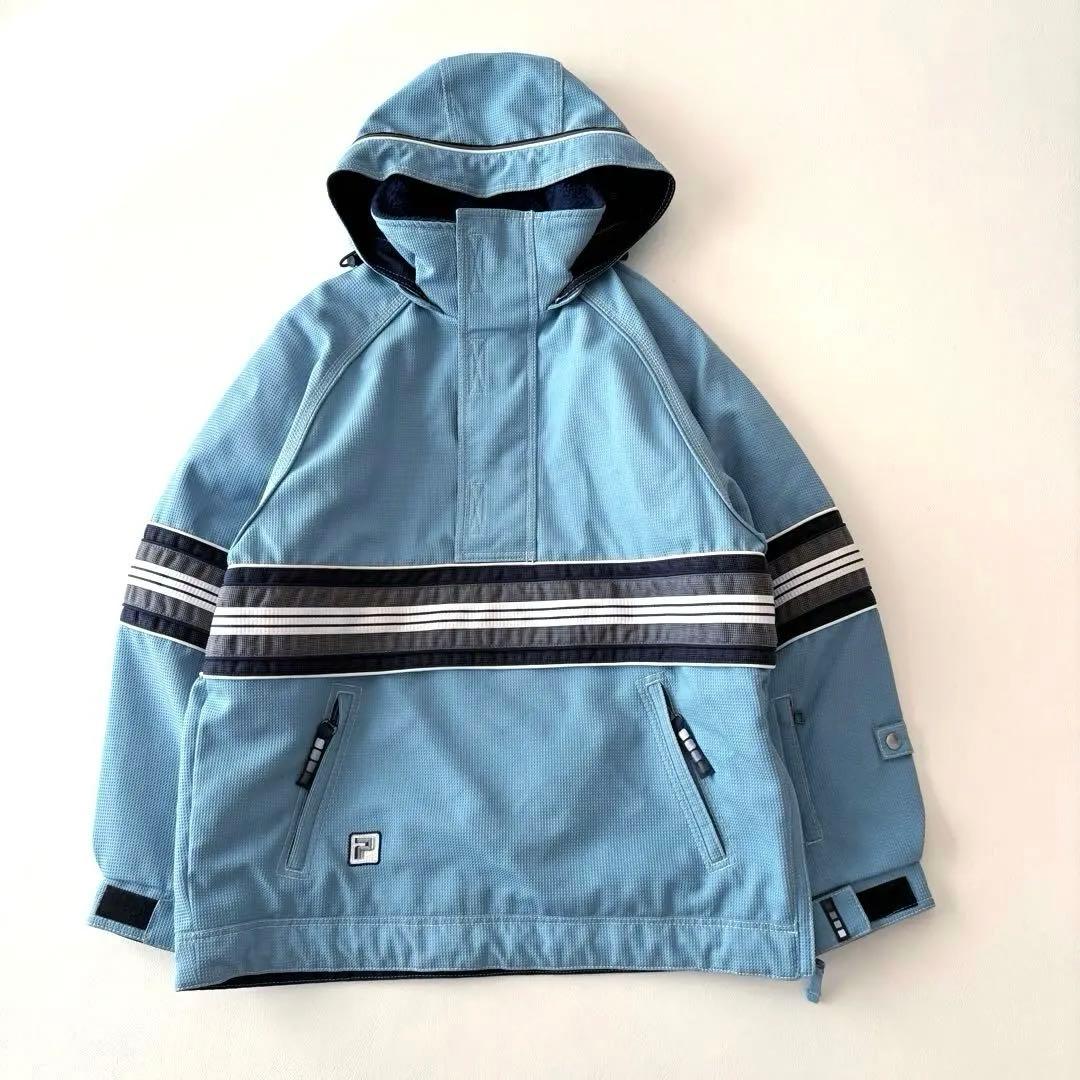 ■美品PHENIXスキースノーボードウェア上下セットレディースL水色×白