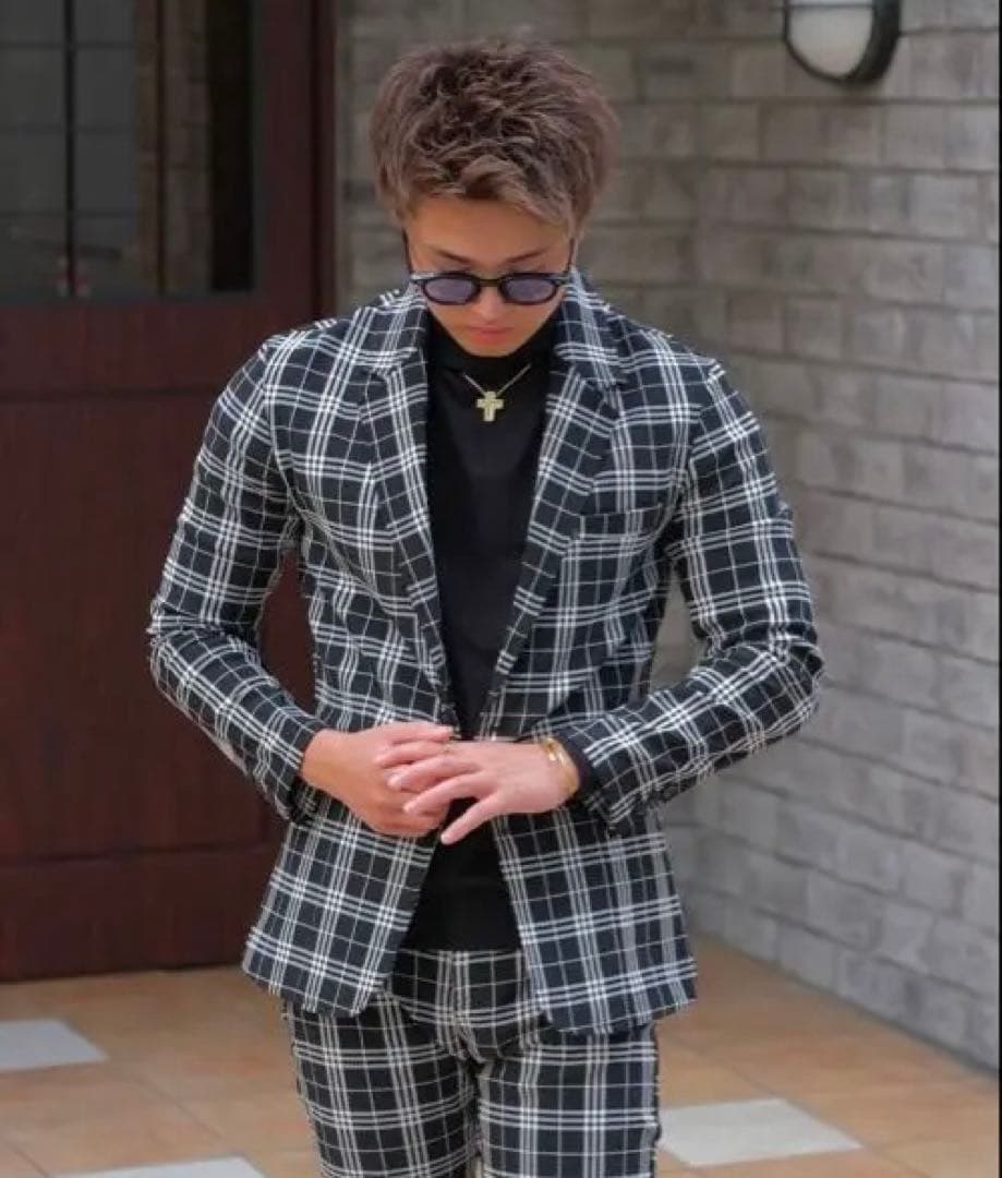 BELINDA チェック柄スーツセットアップ スラックス