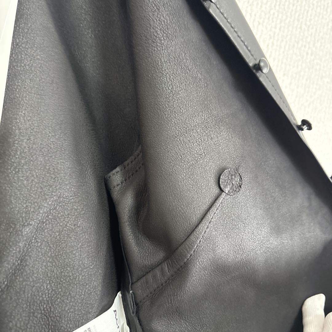 M*i様 Acne Studios レディース 本革レザージャケット 黒 ショー