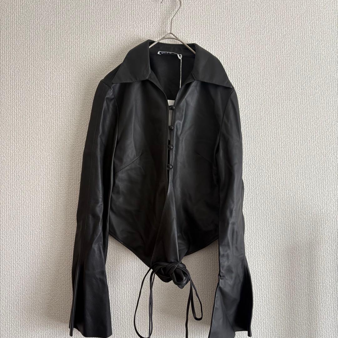 M*i様 Acne Studios レディース 本革レザージャケット 黒 ショー