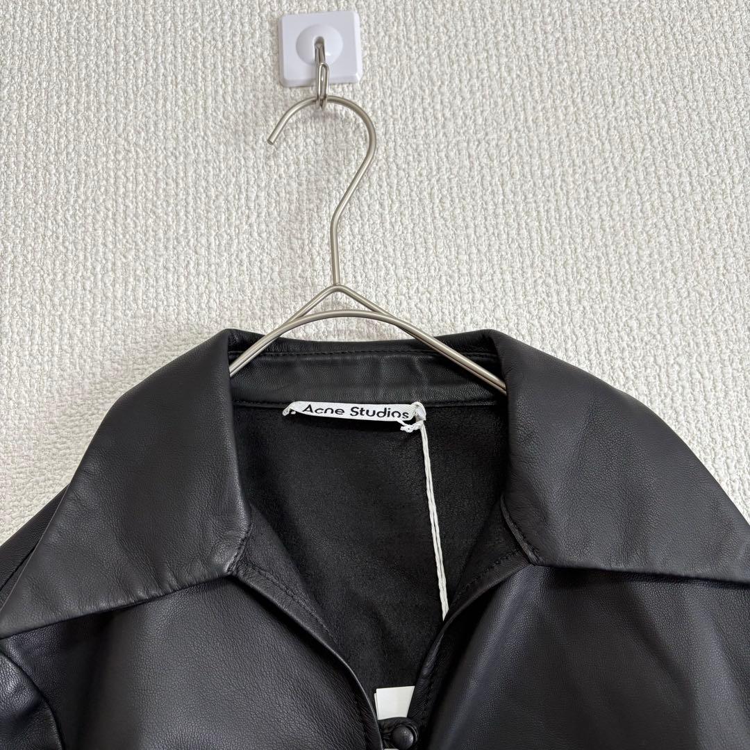 M*i様 Acne Studios レディース 本革レザージャケット 黒 ショー