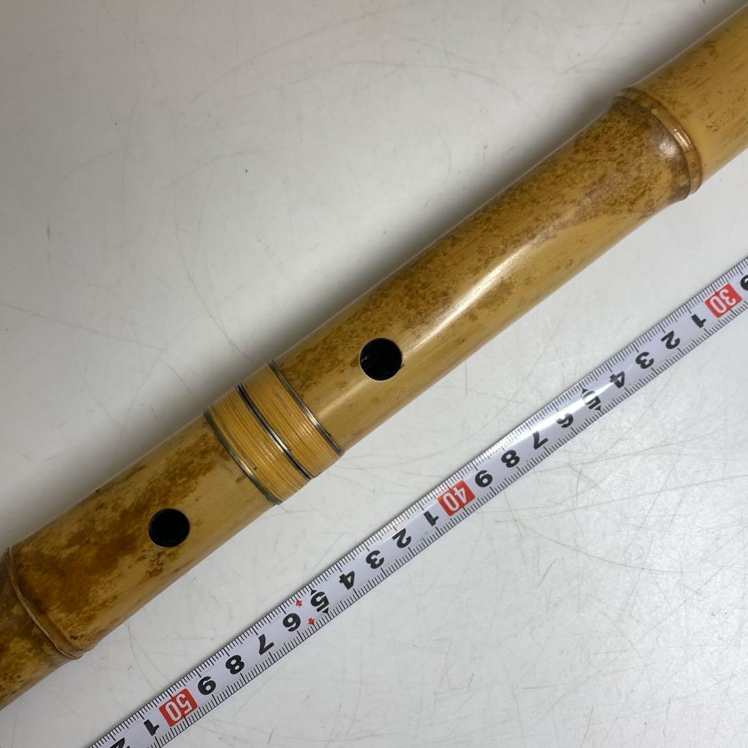 竹治作 銀3線 竹製 尺八 約71cm 東キ8-0117①