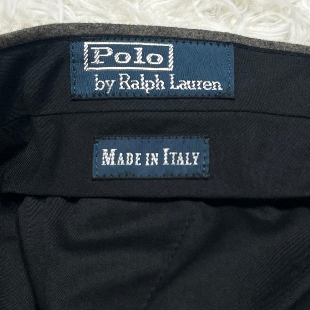 美品✨ラルフローレン イタリア製 フランネル スラックス パンツ グレーLサイズ