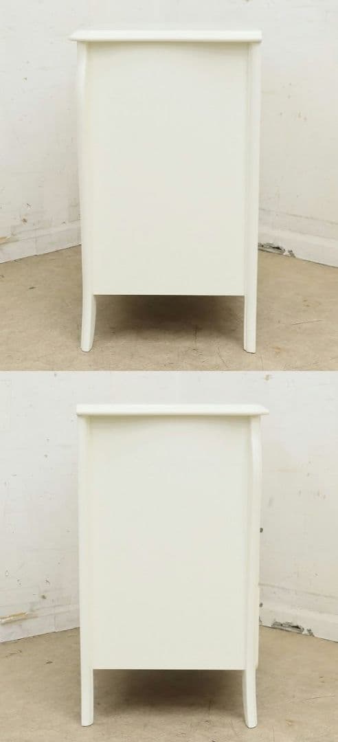 IDC大塚・東海家具【リモージュ】3段チェスト・ロココ・白家具・収納