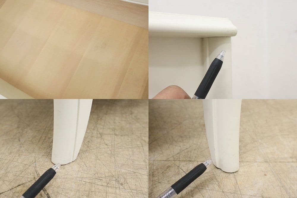 IDC大塚・東海家具【リモージュ】3段チェスト・ロココ・白家具・収納