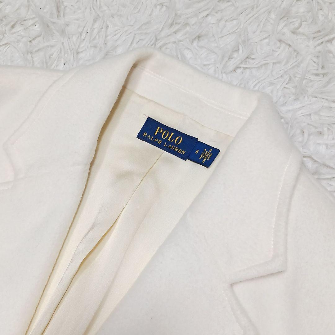 ✨美品✨ポロラルフローレン　1つボタン ウール混ブレザー　ホワイト　8