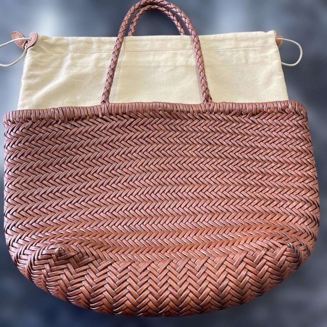 本革　リアルレザーカゴバッグ　 ブラウン インナーバック付き