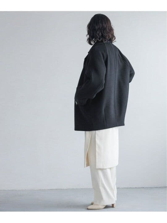 未使用級【a part by】 スーパー100メルトンジャケットコート 黒