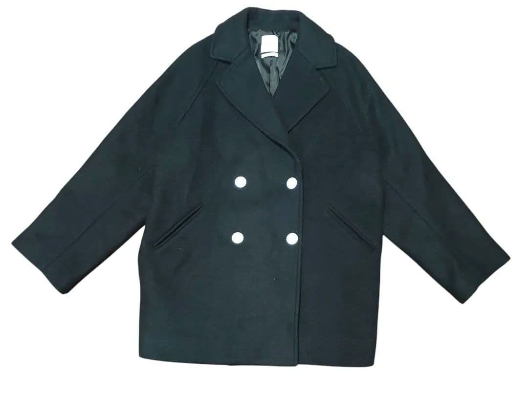 未使用級【a part by】 スーパー100メルトンジャケットコート 黒