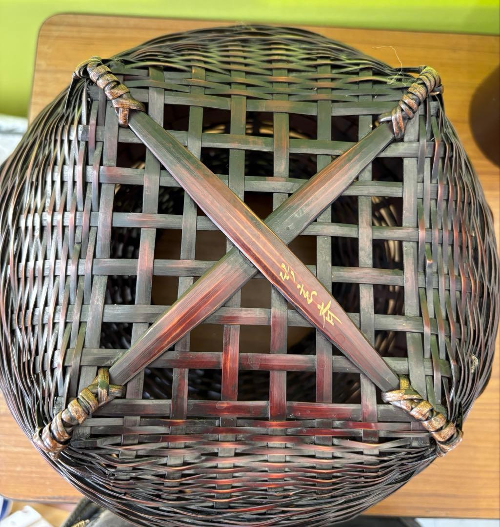 竹籠　達磨牡丹籠